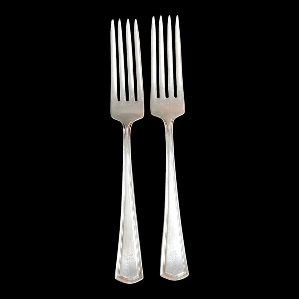 Alvin Patent Vintage Silver Plated Dinner Fork Sets Of 4 Medium & 2 Large